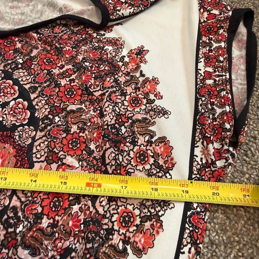 Claudia Richard White Floral Boho Short Sleeve Blouse Medium Boho Flutter - Picture 7 of 8